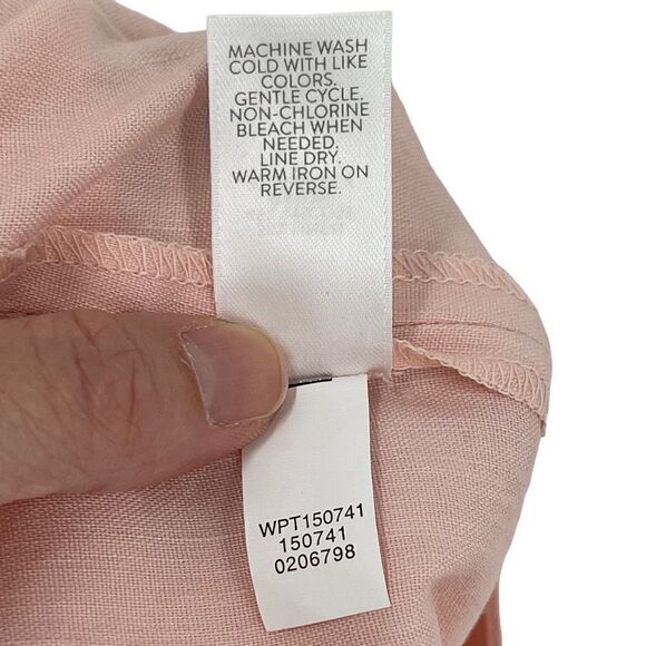 J. Jill Linen Stretch Pull On Elastic Waist Cropped Pants Women Large Pearl Pink - Picture 6 of 7